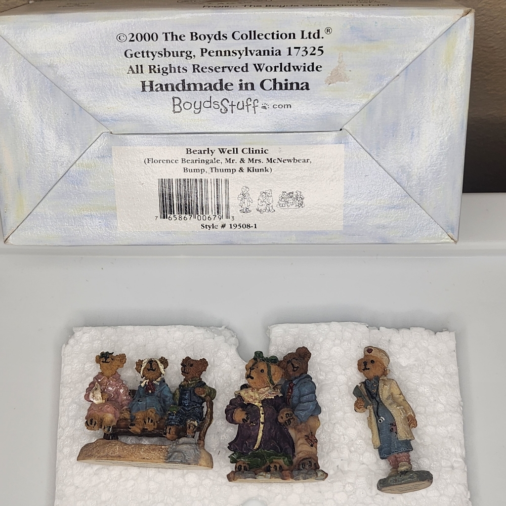 Boyds Bears Bearly Well Clinic F.‎ Bearingale, Mr. & Mrs. McNewbear, Bump, T & K